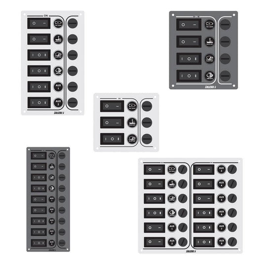 Switch Sp6 Ultra Waterproof 6-way Panel, 316 SS, 12/24 V | 4Boats