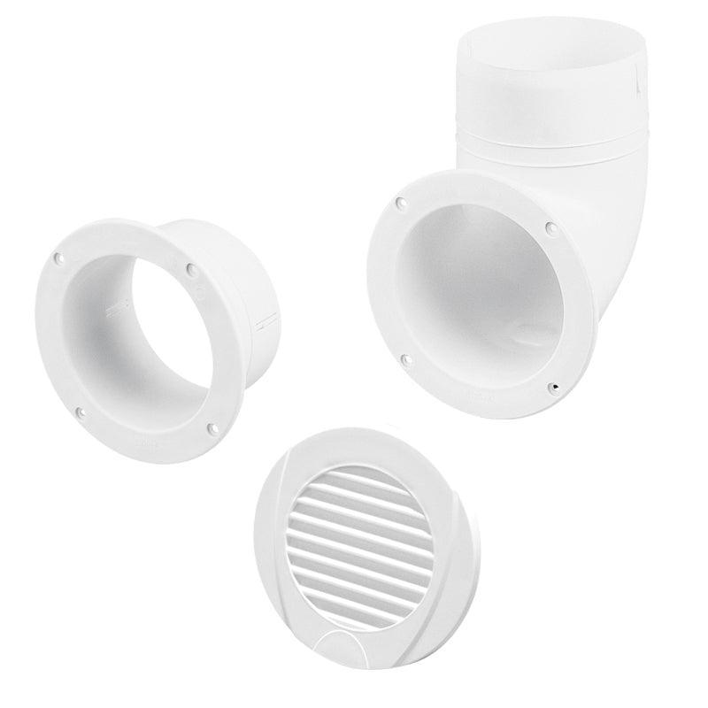 Ventilator Connector Straight Ø102 mm White | 4Boats
