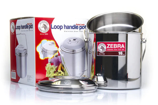 Zebra Stainless Steel Billy Can with handle (Various Sizes)
