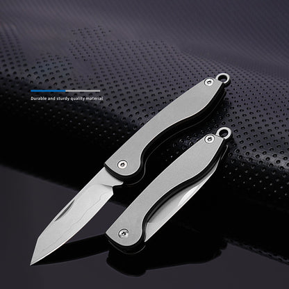 Mini Folding Titanium Knife Portable Pocket Knife Camping Food Processing Food Construction Repair Outdoor Equipment Keychain Mouth-1