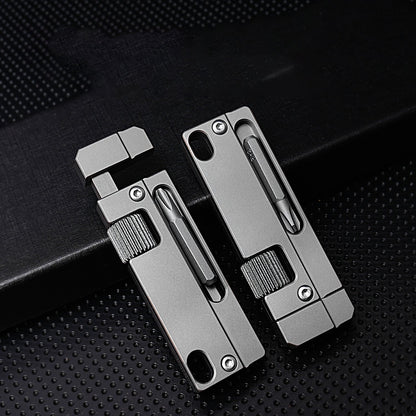 Titanium Alloy Screwdriver And Wrench Small EDC Multifunctional Tool Outdoor Portable Pocket Tool Gray New-0
