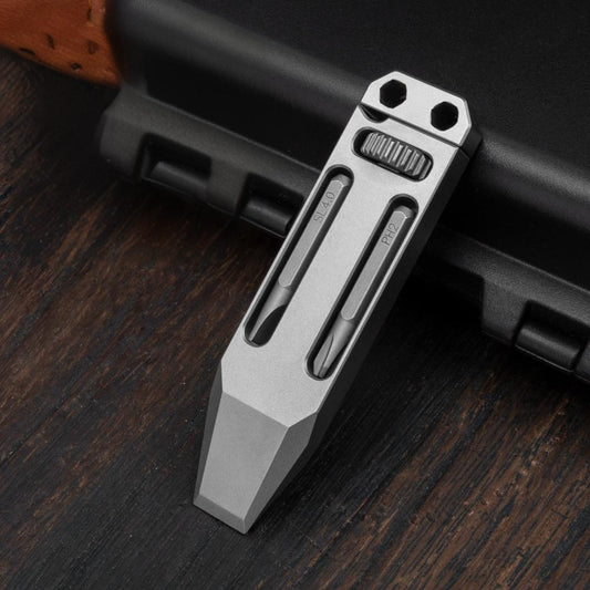 Titanium Alloy Telescopic Crowbar Camping Bottle Opener Screwdriver Wrench Outdoor EDC Hand Tools With 3 Batch Head-0