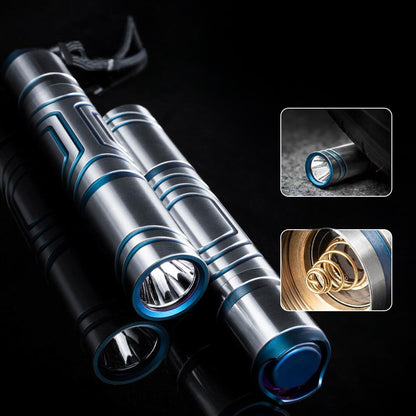 EDC Titanium Alloy Mini Flashlight Rechargeable Fishing Outdoor Waterproof Camping Lighting EDC Tools-2