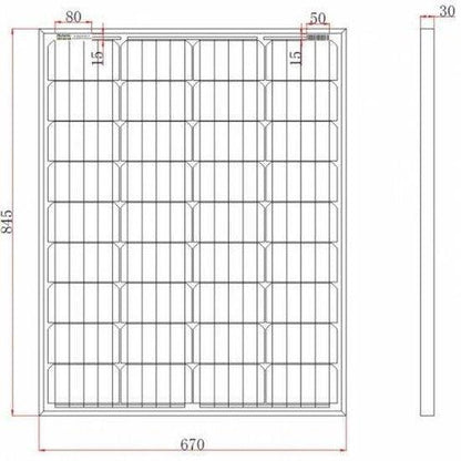 100W 12V Monocrystalline Solar Panel with 2×5 m MC4 Cables | 4Boats