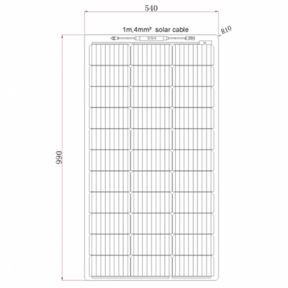 100W Semi-Flexible Fibreglass Solar Panel – ETFE Coating | 4Boats