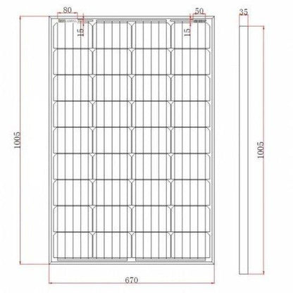 120W 12V Monocrystalline Solar Panel, 2 × 5 m MC4 Leads | 4Boats