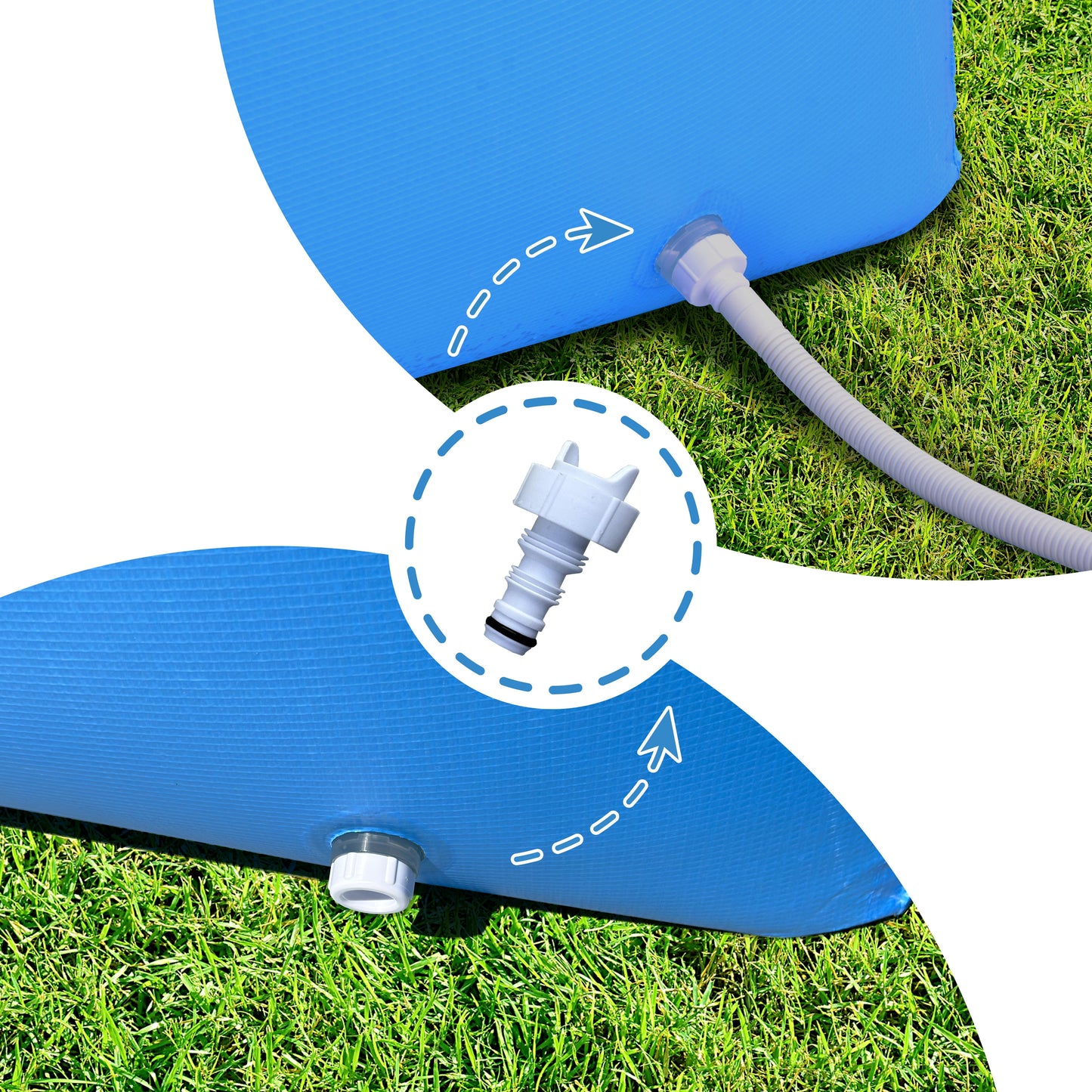 8.5 Feet Rectangular Small Frame Above Ground Swimming Pool - Blue