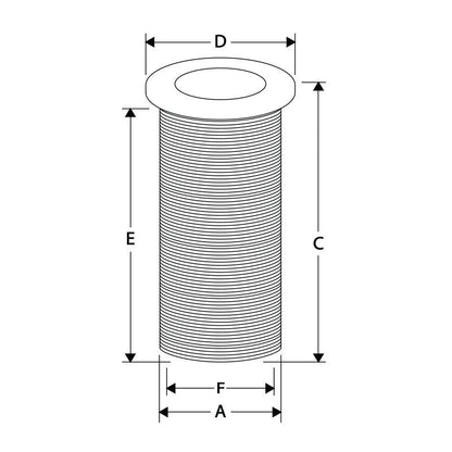 [unknown] Through-Hull Flange, 62 mm Length, 38 mm (1½″) Thre | 4Boats