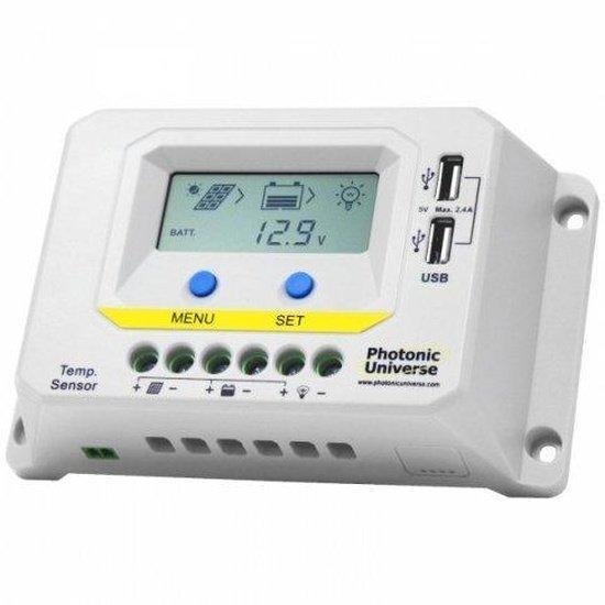 Photonic Universe 20A 12/24V PWM Solar Controller, LCD+USB | 4Boats