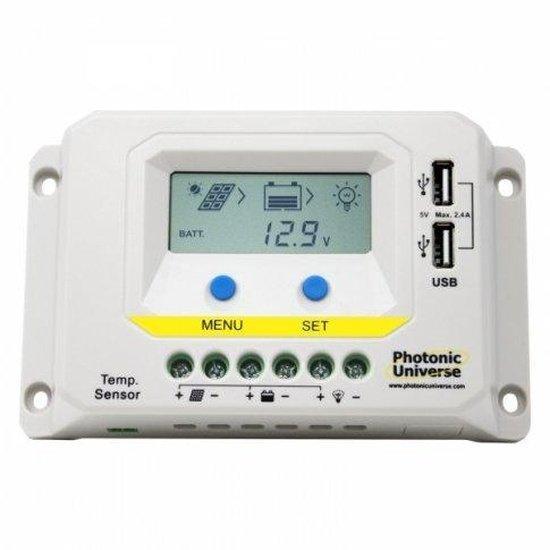 Photonic Universe 20A 12/24V PWM Solar Controller, LCD+USB | 4Boats