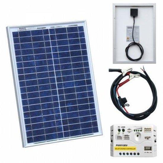 20W 12V Solar Charging Kit with 5A Controller & Clips | 4Boats