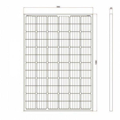 250W 12V Solar Panel, 2×5 m MC4 Leads | 4Boats