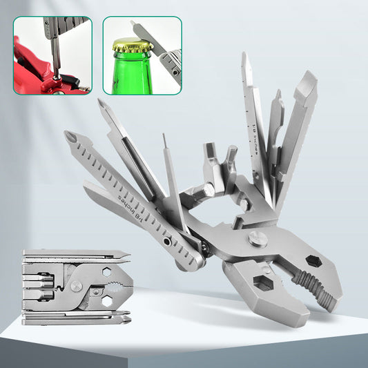25-in-1 Multitool Stainless Steel Pocket Knife with Screwdriver Sleeve with Sheath-Perfect for Outdoor, Survival, Camping, Hiking, Simple Repair-0