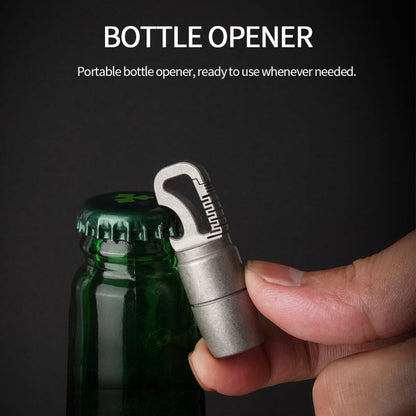 Titanium Alloy Keychain Mini Flashlight Light LED Multifunctional Bottle Opener-1