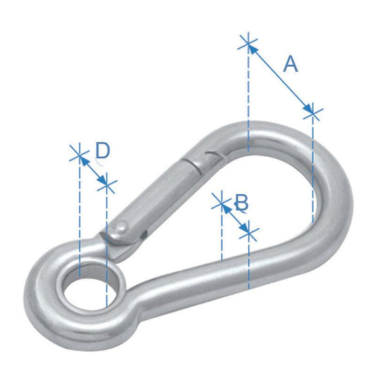 Snap 10mm Inox 316 Hook w/ Eye End | 4Boats