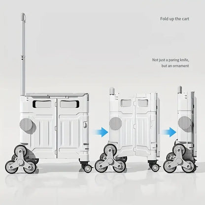50L Folding Shopping Cart for Picnics, Camping, and Market Stalls - Gray-2
