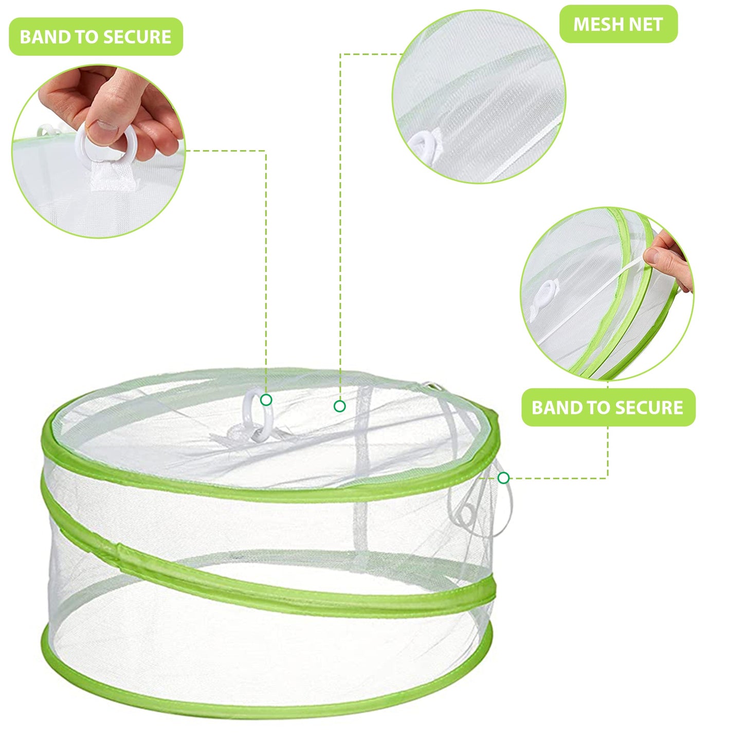 3x Collapsible Pop Up Food Covers