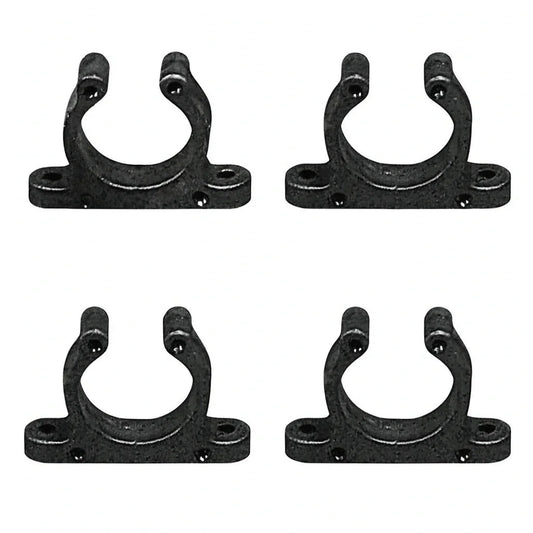 4 x Nylon Support Clips Ø25 mm Screw-Mount - Black | 4Boats