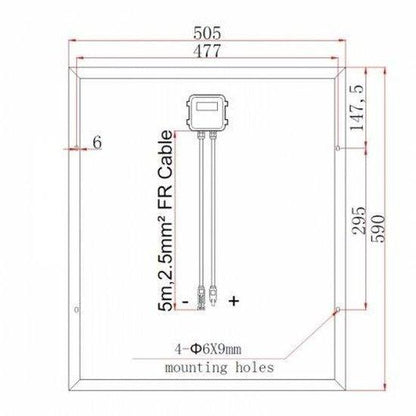 50W 12V Dual Battery Solar Kit with Controller & Cable | 4Boats