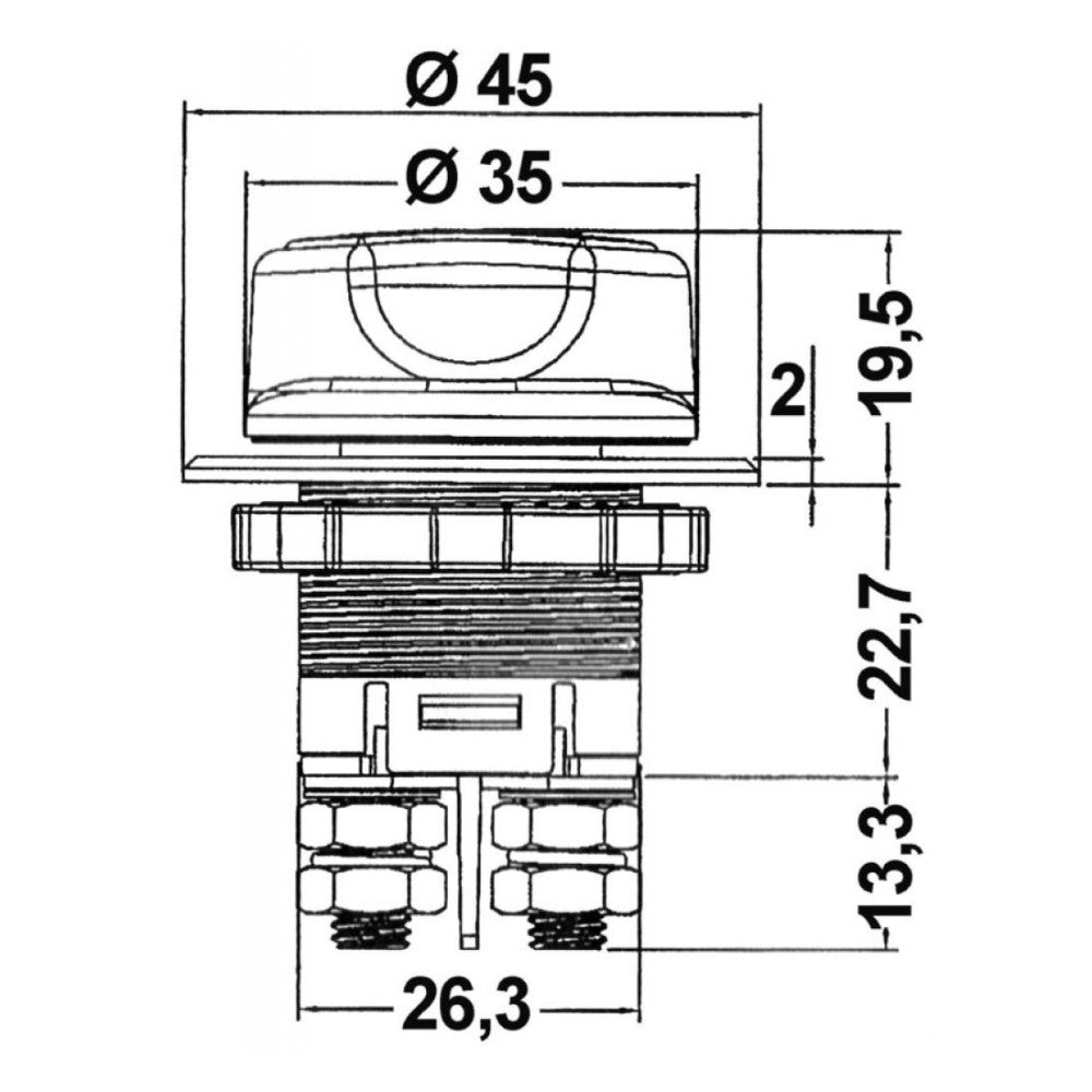 Osculati Compact Battery Switch - 32V DC - 100A