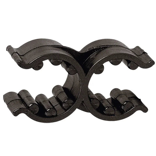 Plastic Double Adjustable Support Clip 18/25 mm Black | 4Boats