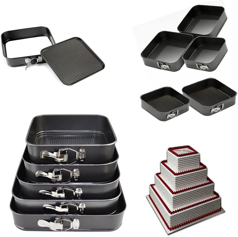 5Pcs Non Stick Square Cake Baking Trays