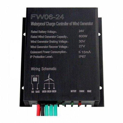 600W 24V Waterproof Wind Charge Controller for 24V Turbines | 4Boats
