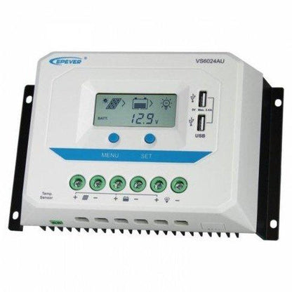 60A 12/24V Solar Charge Controller with LCD & Dual USB 2.4A | 4Boats