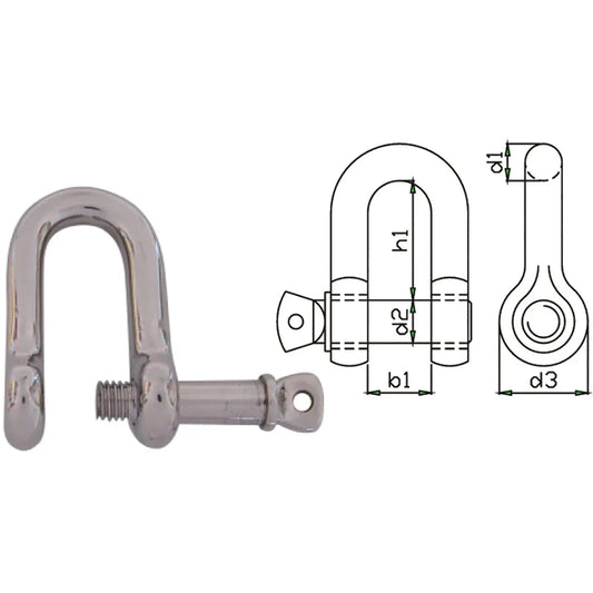 Talamex Dee Dee Dee Shackle Capt. Pin 6 mm | 4Boats