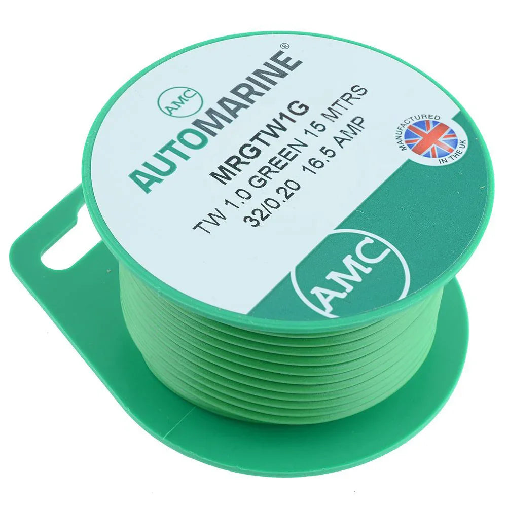 AMC Thin Thin Thin 2.5 mm² Thin Wall Cable – Green Mini Reel | 4Boats