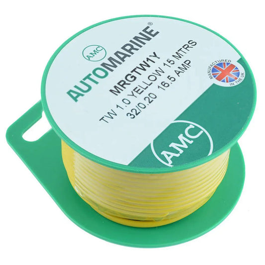 AMC Thin Thin Thin 2 mm² Yellow Mini-Reel Cable - 8 m | 4Boats