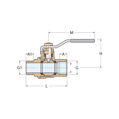 Guidi Nickel Plated Brass Lever Ball Valve M-F - 3/8 in