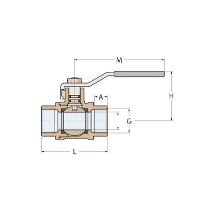 Guidi Nickel Plated Brass Lever Operated Ball Valve F-F 1 in