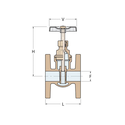 Guidi Bronze Gate Valve with PN16 Drilled Flange - DN40
