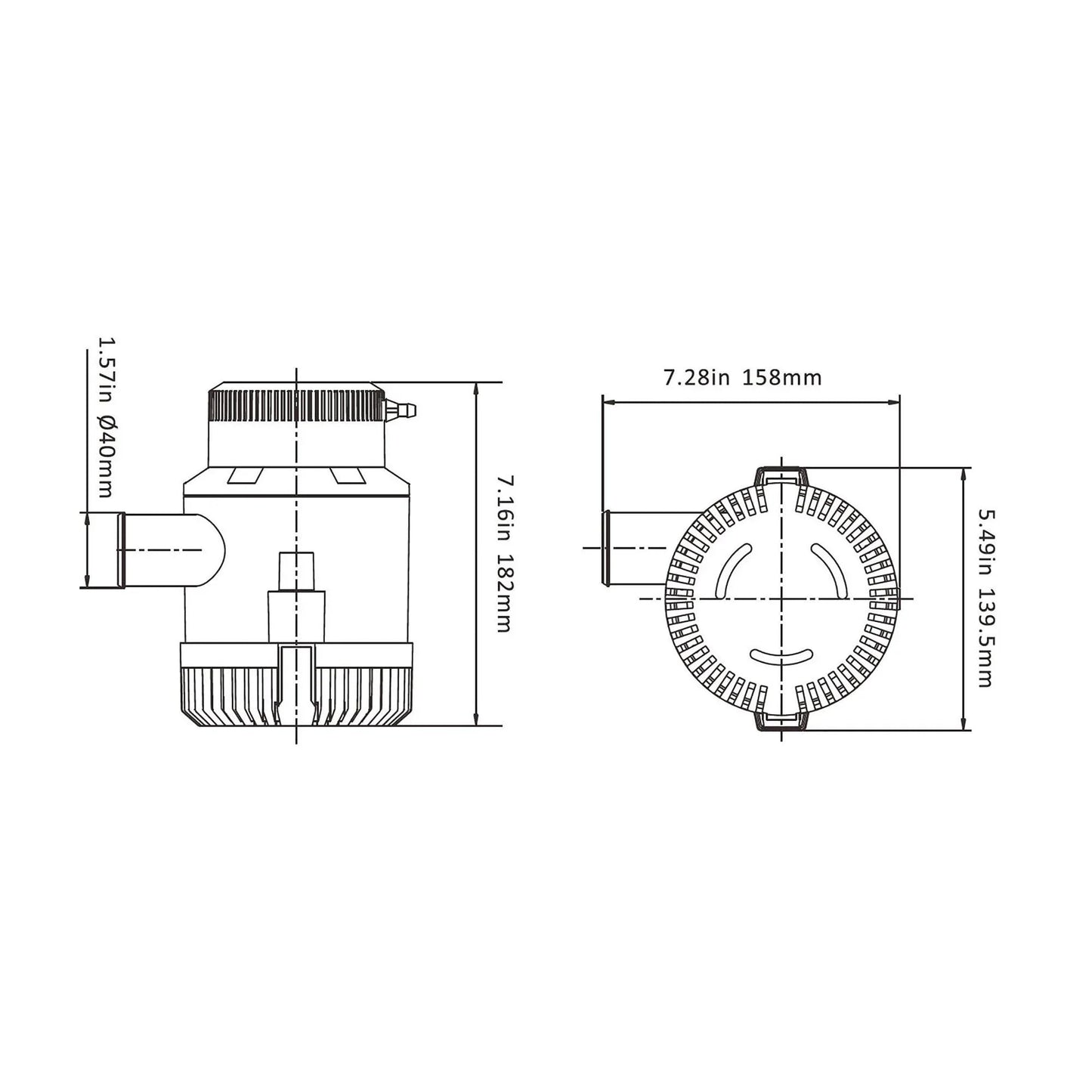 Seaflo  Manual 01 Series Bilge Pump 12V 11,356 LPH (3,000