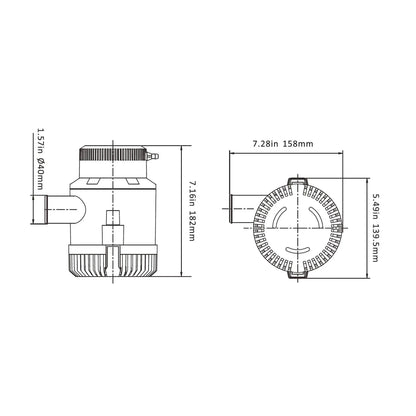Seaflo  Manual 01 Series Bilge Pump 12V 11,356 LPH (3,000