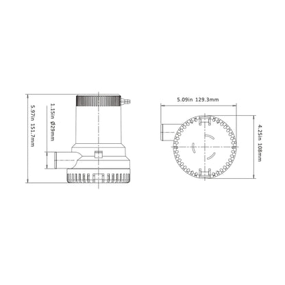 Seaflo Manual Bilge Pump 01 Series 12V 5,678 L/h (1,500