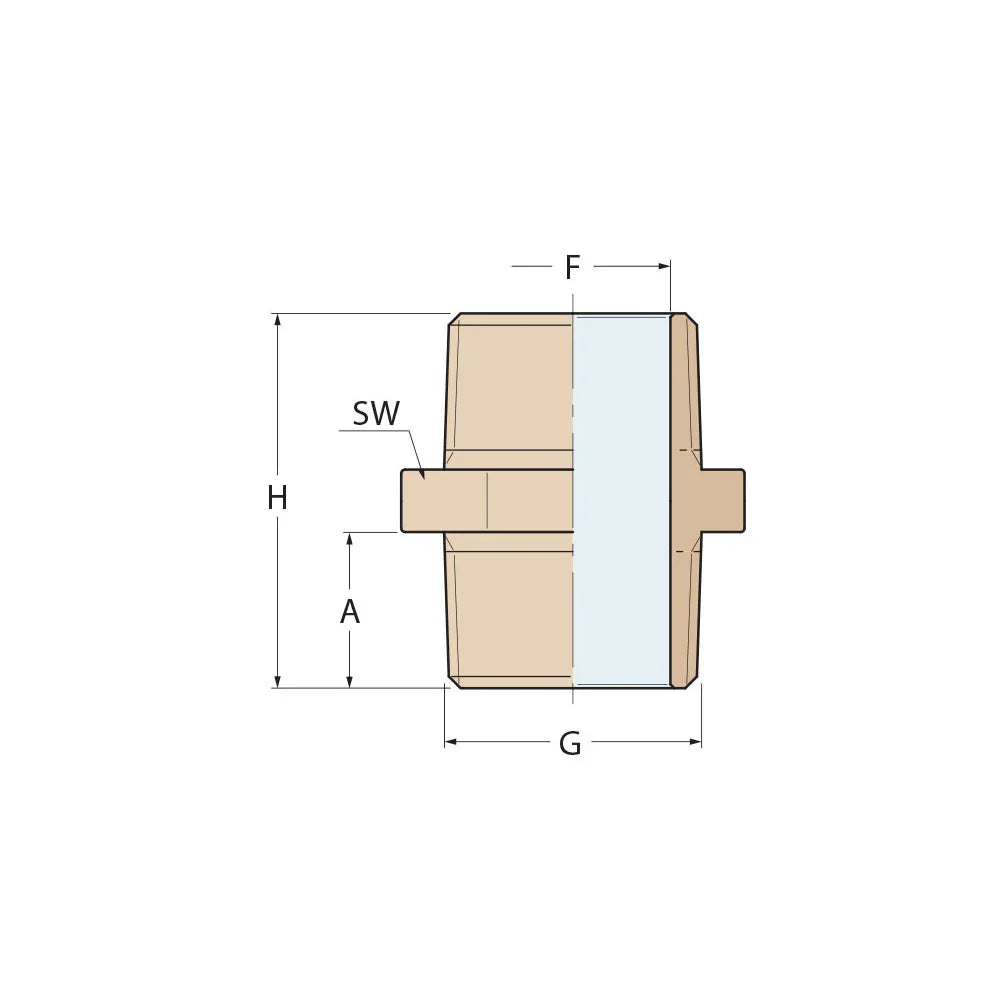 Guidi Brass Nipple M-M 3/4 in