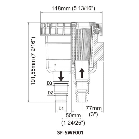 Seaflo Water Strainer 91 / 143 / 200 LPM | 4Boats