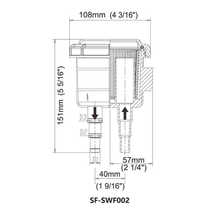 Seaflo Water Strainer 23/35/51 L/min | 4Boats