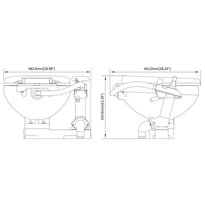 Seaflo Manual Marine Toilet - Compact | 4Boats