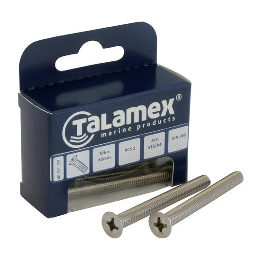 Talamex Flathead Flathead Flathead Screw M6 × 30 Phillips Cro | 4Boats