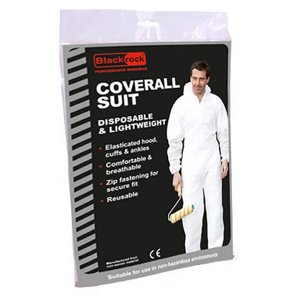 Medium Blackrock Disposable Coverall – 30 gsm, Medium | 4Boats