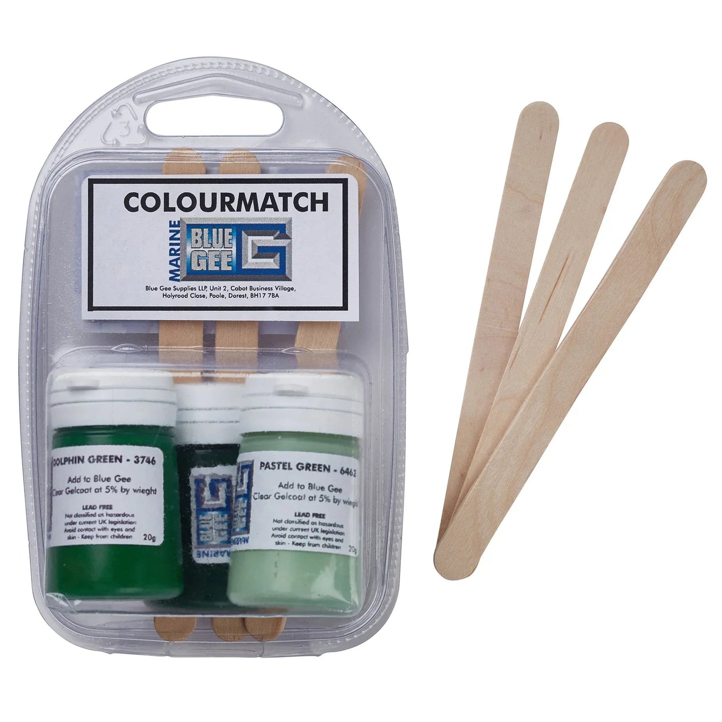 Gee Pigment Colourmatch Kit, Green, 3×20 g | 4Boats
