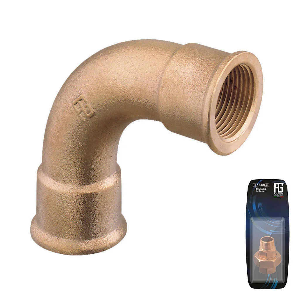 Guidi Brass 90° Bend F-F 3/4 in - Retail Pack