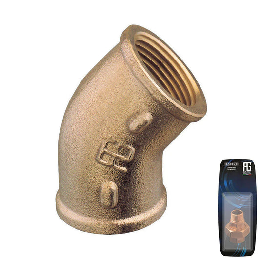 Guidi Brass 45° Elbow F-F 1 in 1/2 - Retail Pack
