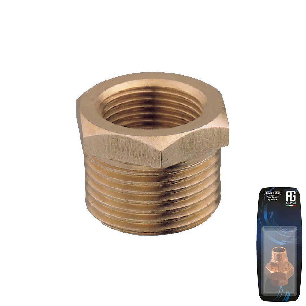 Guidi Brass Bushing M-F 1/2 in x 3/8 in - Retail Pack