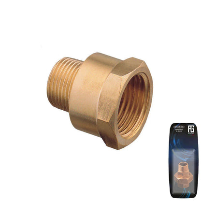 Guidi Brass Reducing Nipple F-M 1/2 in x 3/8 in - Retail Pack