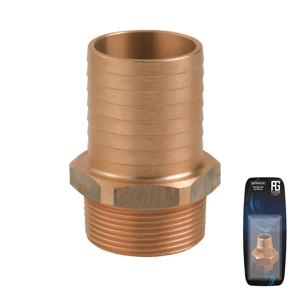 Guidi Bronze Hose Connector M 1 in 1/2 x 38 mm - Retail Pack