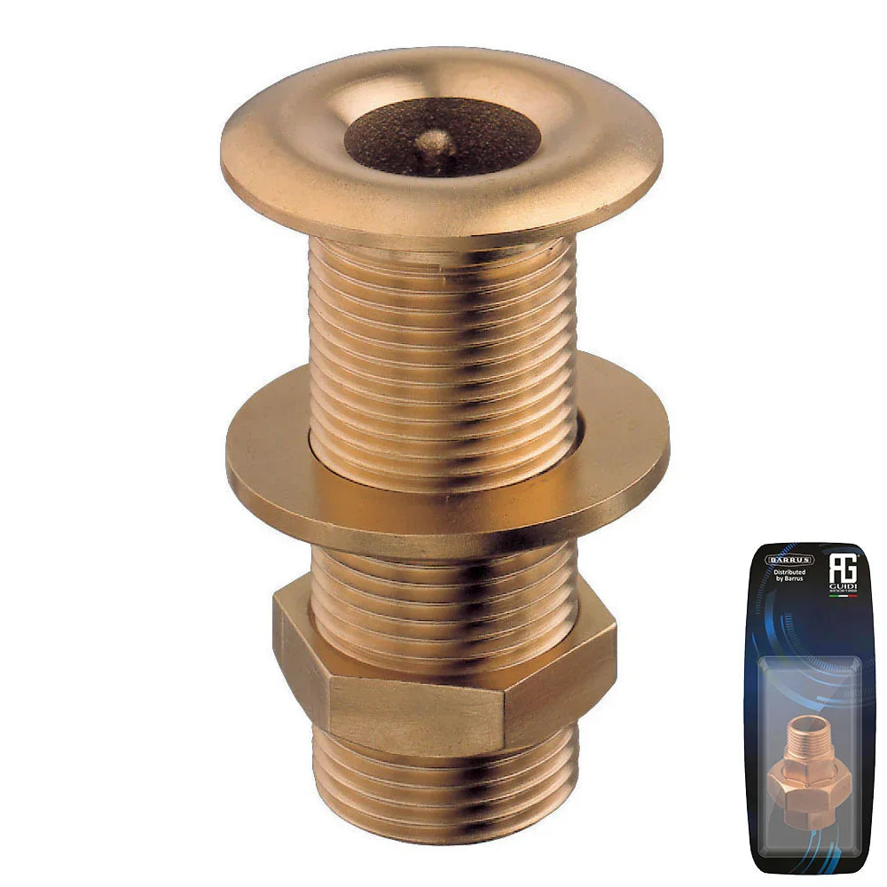 Guidi Brass Thru-Hull Connection 1/2 in - Retail Pack